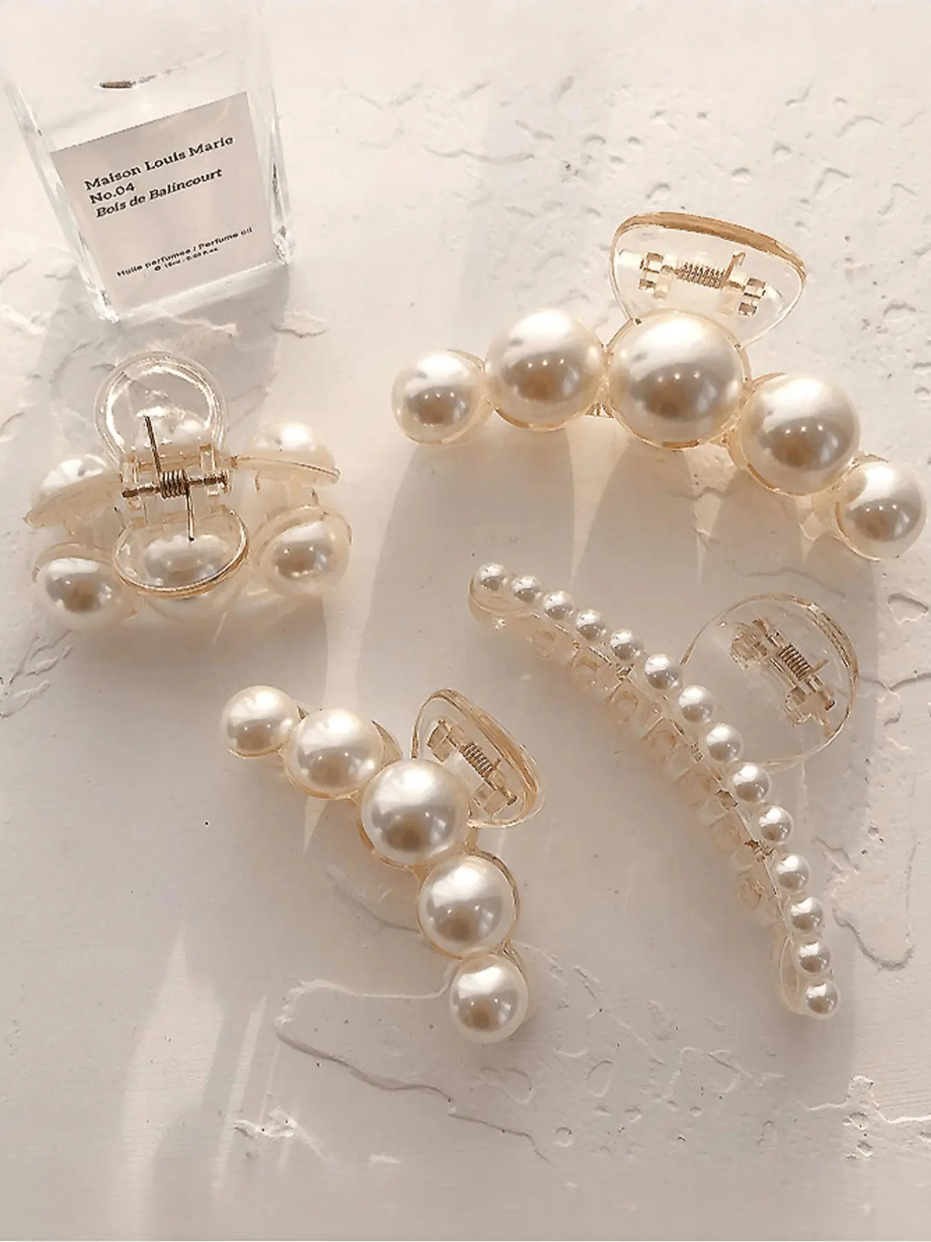 Elegant Faux Pearl Design Hair Claw Clips for Women, Minimalist Headwear Suitable for Thick Hair, Cute Hair Accessories, Fashion Hair Accessories for Party, Daily Clothing Decor, Gift for Sister, Preppy Claws