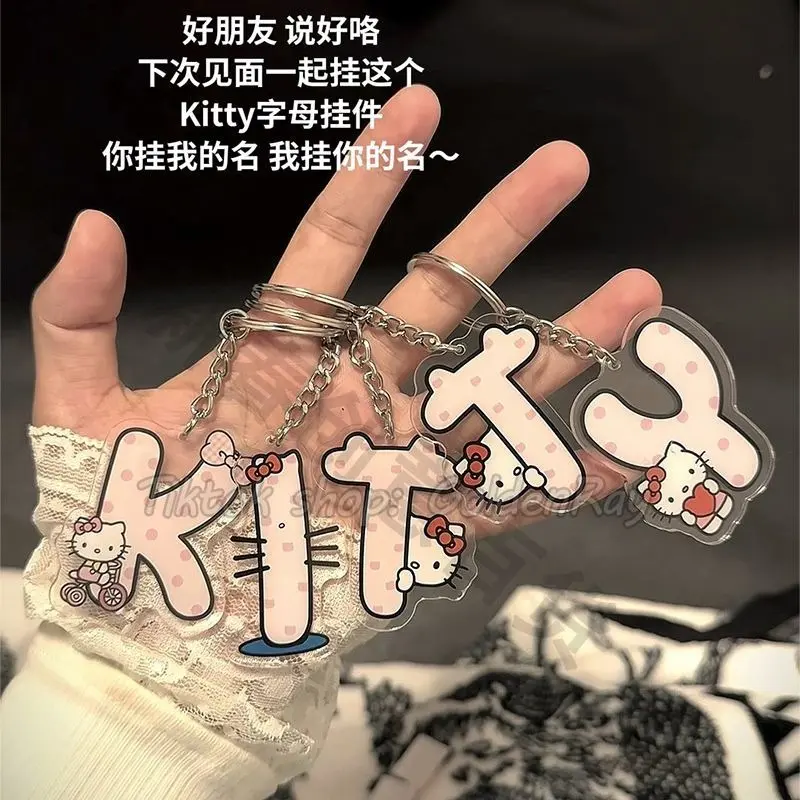 Hello Kitty Letter Keychain Couples and Friends Backpack Pendant