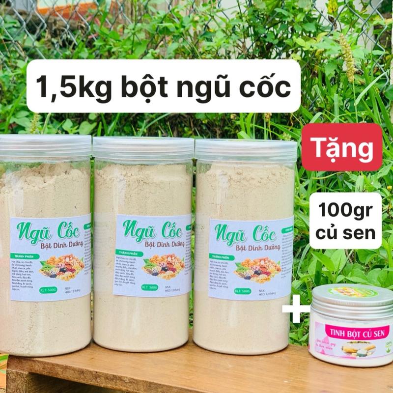 Combo 3 hũ (1,5kg) Bột ngũ cốc dinh dưỡng Tặng 100gr Tinh bột củ sen Ba mẹ con Nhà Ngọc Food Chua