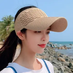 LO Topi Senam Wanita Summer Zumba Topi Knit Visor Sport Baseball Rajut Katun Sepeda Pantai Sunshade