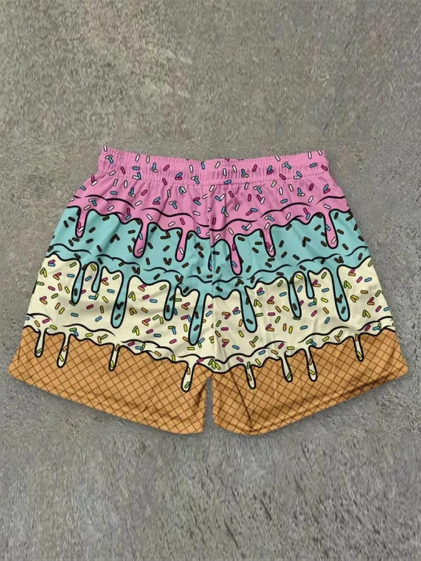 Men's All Over Print Border Shorts, Casual Comfy Breathable Beach Shorts for Summer, Men's Bottoms for Outdoor Wear