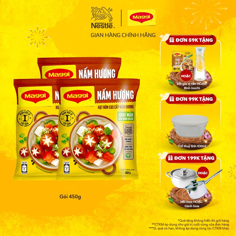 Nestlé VN Combo 3 Hạt nêm cao cấp MAGGI Nấm Hương (Gói 450g)-ST