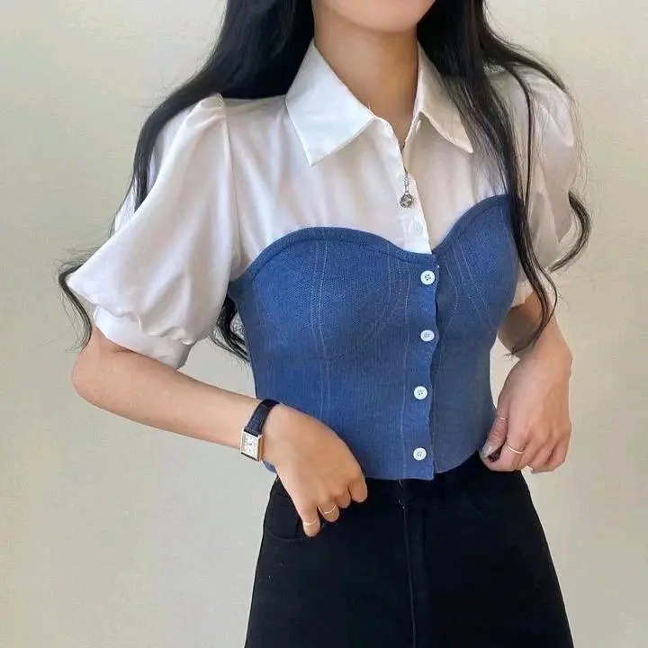 NFA - DAHYUN BLOUSE 2 IN 1 MIX HORNET LENGAN PENDEK