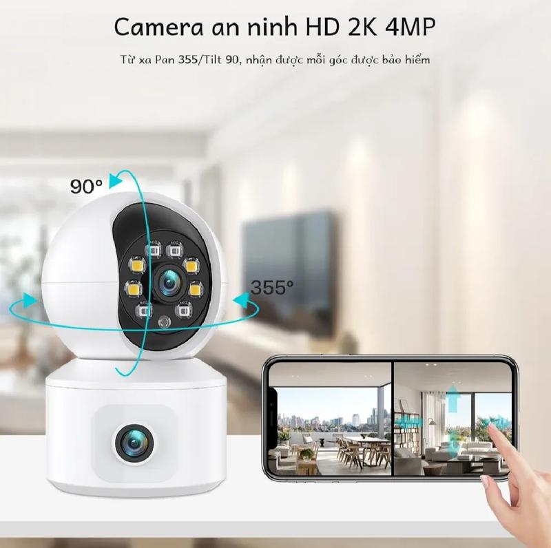 Product Introduction of (tặng chân đế)camera kép wifi 4mp 2k quay 360,đàm thoại 2 chiều, theo dõi chuyển động,nhìn đêm có màu. camera khupho Chụp Ảnh Đèn đếm imou 8