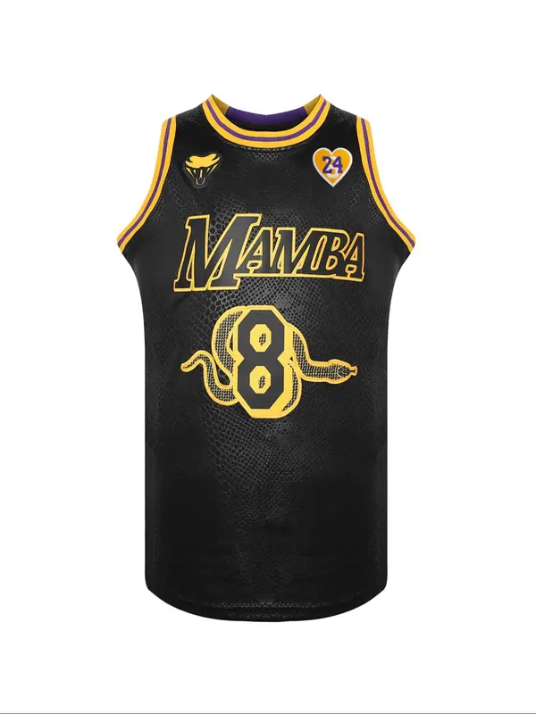 Men's Letter & Number Print Basketball Jersey, 2024 New Style Casual Breathable Sleeveless Round Neck Basketball Vest, Basketball Clothing for Training & Leisure Wear 0