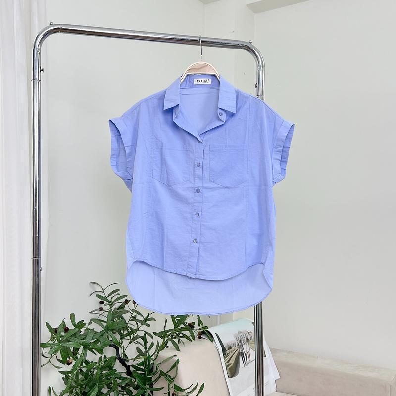 Áo Sơ Mi Nữ Tay Hến 2 Túi Chất Xô Nhăn Form Rộng Vừa Xinh Xắn Mềm Mát, Sơ Mi Công Sở Nữ Nhiều Màu Freesize Top