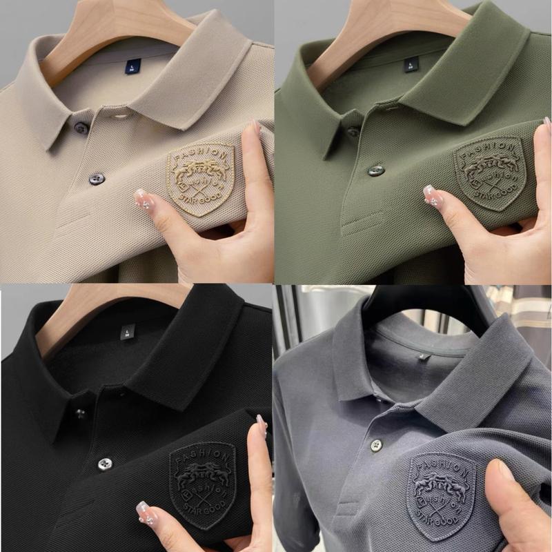 Áo Thun Nam Thêu Logo Rất đẹp Nhiều màu Thời trang trẻ Polo Men Cộc tay Cổ bẻ Menswear Top Ms66 WIN 69 X1 Có Cổ Shirt Đen