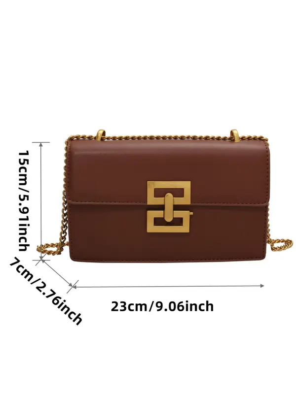 Fashion Chain Strap Quilted Pu Leather Square Bag, Simple Plain Rhombus Embossed Crossbody Bag, with Adjustable Shoulder Strap, Daily Commuting Shoulder Bag for Women, Girlfriend Gifts 7