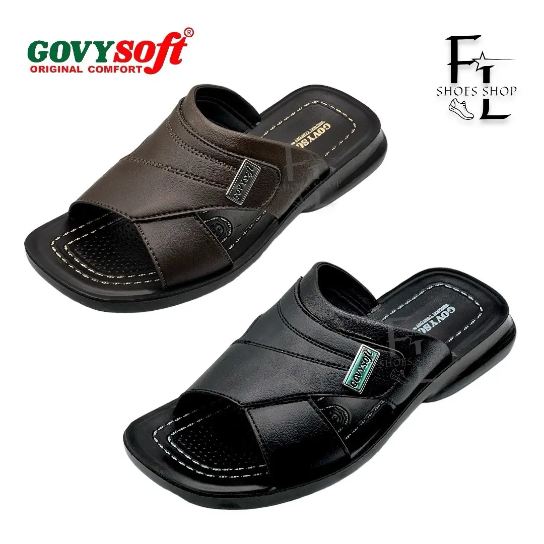Govysoft PU รุ่น 2050 ဖနပ ယောကကျား ခြေညပဖနပ ဖနပအထboy ဖနပထငး รองเท้าแตะ รองเท้าแตะแบบสวม รองเท้าผู้ชาย