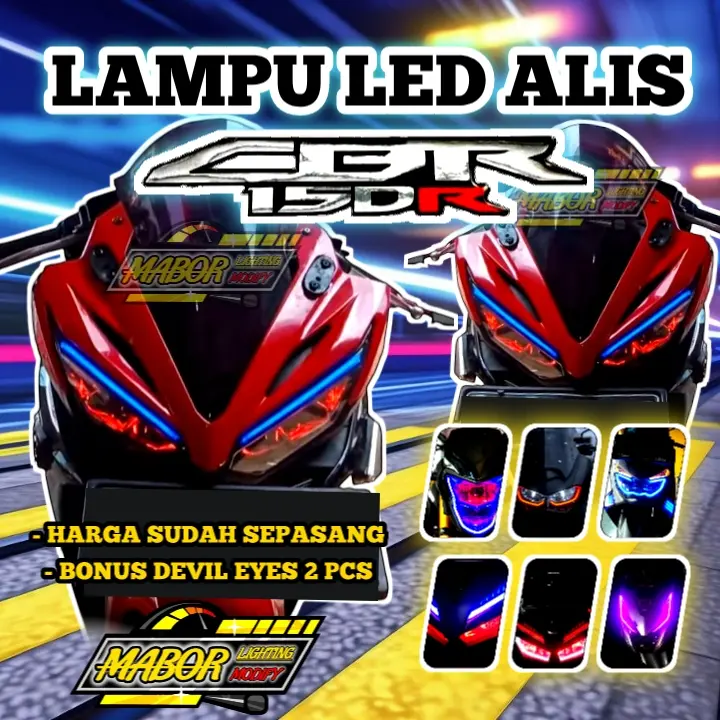 SATU SET LAMPU ALIS CBR150R OLD DAN CBR150R NEW BELI SATU DAPAT 2PCS KANAN KIRI NEW FREE DEVIL EYES NO BERBINTIK LAMPU HEADLAMP