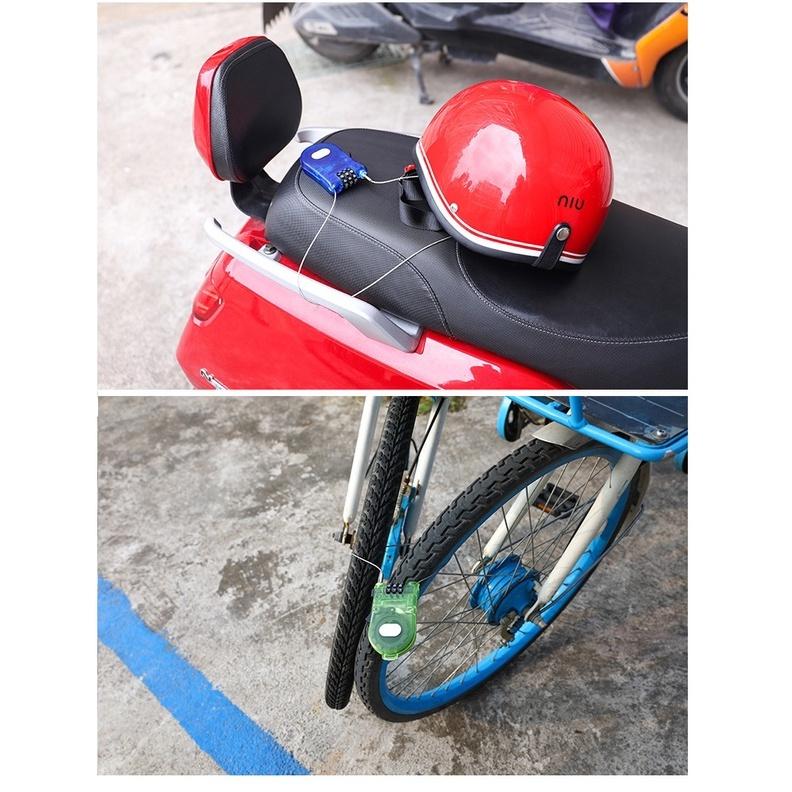 Gembok Kabel Baja Kode Adjustable Multifungsi MotorSepeda Pengaman Motor Helm Pentol Baja Karet Kawat Ban Anti Maling 5