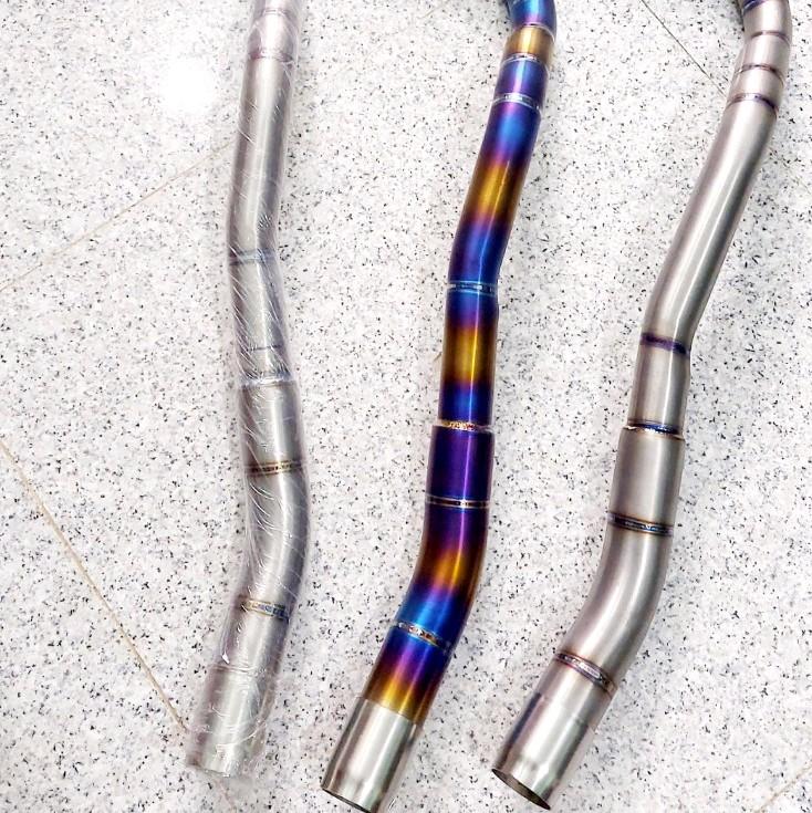 cổ pô ex 150 titan dài tới bầu form dài cắt hết phần cổ pô zin ra 32-34