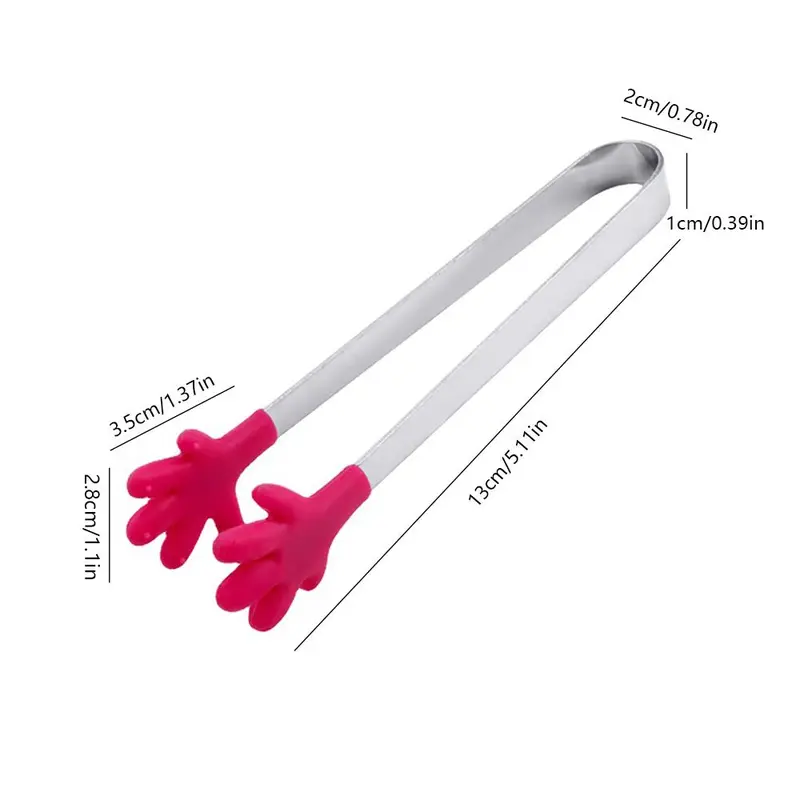 Silicone Mini Tongs (1 Piece), 5in Hand-shape Food Tongs for Ice Cube, Sugar Tongs, Kids Tongs for Serving Food, Household Kitchen Products, Kitchen Utensils, Kitchen Gadgets 1