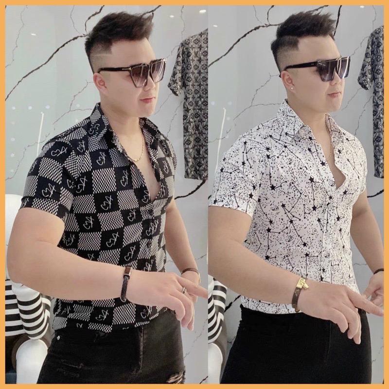 Áo sơ mi nam ngắn tay chất lụa hàn mềm mát