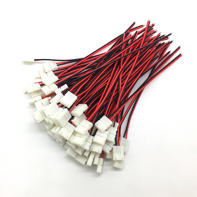 10/20pcs lot No Soldering 2 Pin Led Strip Connectors 8 MM 10 MM Power Wire Connector for 2835/5050 Led Strip Wire PCB Ribbon 8