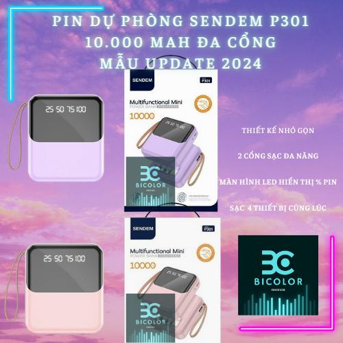 Pin Sạc Dự Phòng P301 10000mah 4in1 Màn Hình Led Tặng Kèm Sticker Sẵn 4 Cáp Sạc Type C Micro Bảo Hành 1 đổi 1 Sạc Đa Thiết Bị sạcdựphòng 100000mah sạcdựphòng chơigame
