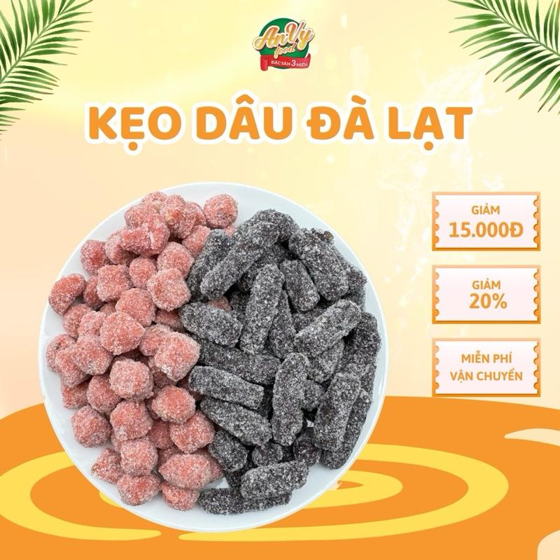 500gr Kẹo Dâu Tây mix Kẹo Dâu Tằm - Đặc Sản Đà Lạt