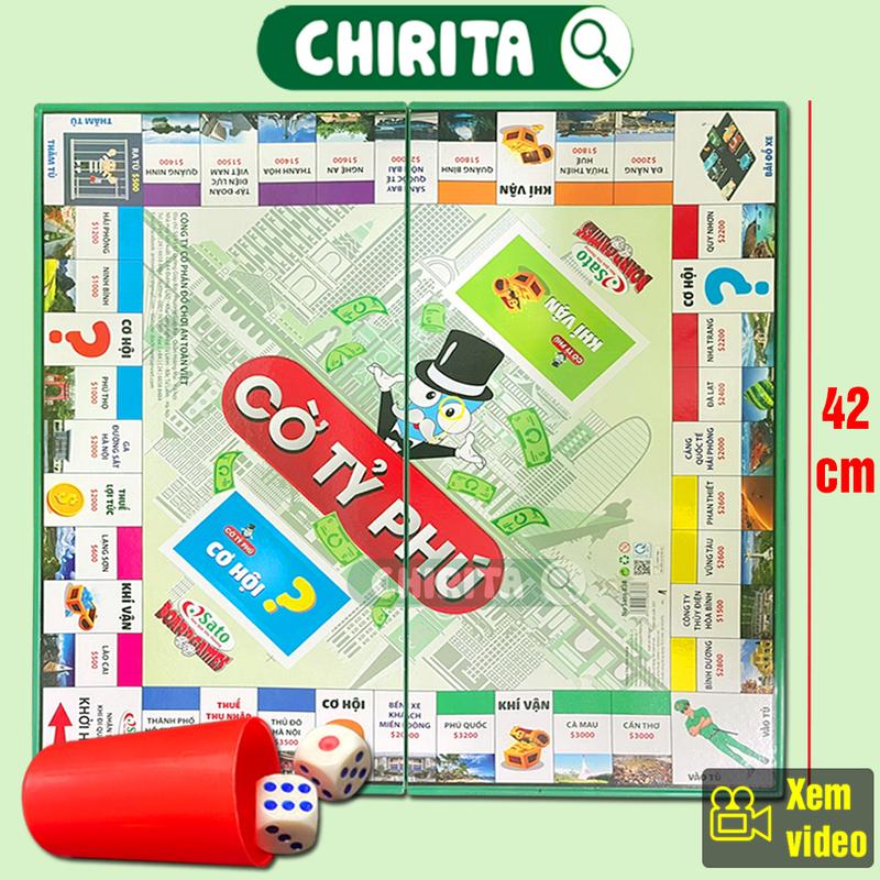 Cờ Tỷ Phú Việt Nam Cao Cấp ĐỦ LOẠI Sato, Liên Hiệp Thành, Trung Lê NHỰA và Giấy LOẠI LỚN CỠ VỪA - Bộ Cờ Tỉ Phú Boardgame Đồ Chơi Trẻ Em Trí Tuệ CHIRITA