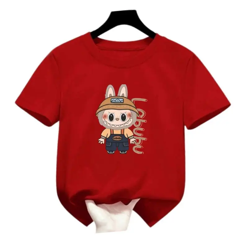 Baju Kaos Anak Laki Laki Perempuan 1-12 Tahun Premium HYE LABUBU MONSTER POPMART free custtom nama Katun Biru Cotton Kids Cotton 4