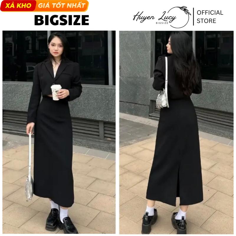 Chân váy bigsize chữ A màu đen cho nữ và bạn gái mặc đi chơi đi học đi làm du lịch hẹn hò mùa xuân mùa hè mùa hạ mùa thu mùa đông phong cách nữ tính sang trọng quý phái hiện đại trẻ trung sành điệu Khuy