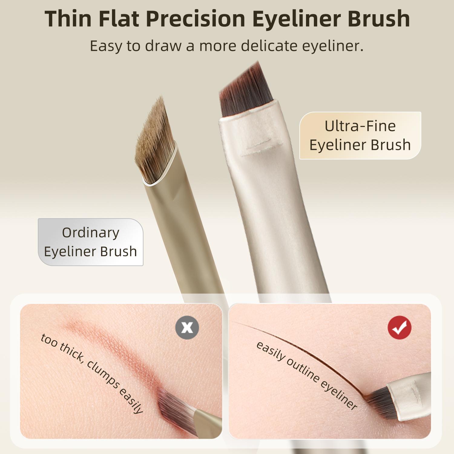 Ultra thin Angled Flat Fine Brush Set - 2 Brushes