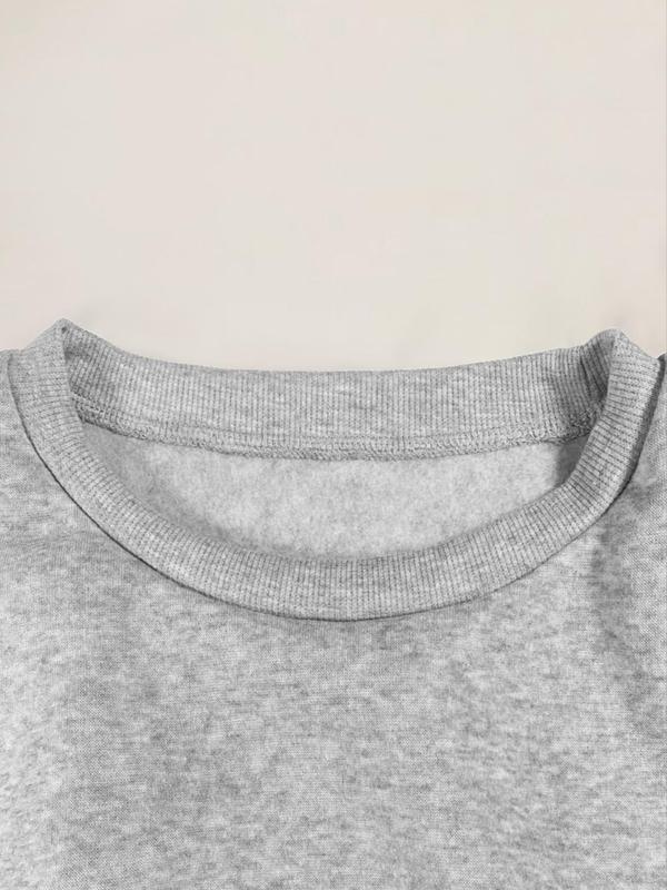 Women's Bow Print Crew Neck Sweatshirt, Casual Long Sleeve Pullover for Daily Wear, Ladies Clothes for All Seasons 5