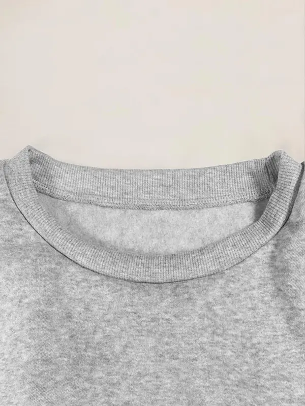Women's Letter Print Round Neck Sweatshirt, Casual Long Sleeve Crew Neck Pullover for Daily Wear, Ladies Clothes for All Seasons 6