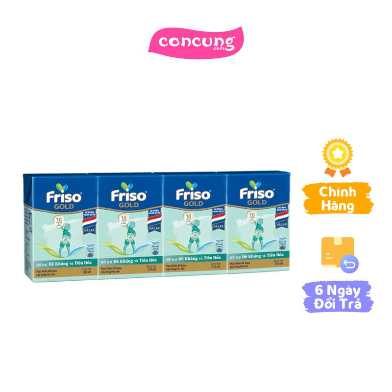 Sữa Friso Gold 110ml - Lốc 4 hộp - Mẫu mới