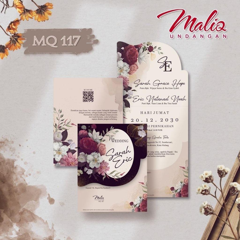 Undangan Pernikahan Kekinian MALIQ117 Elegan Modern Paket Lengkap 100 PCS Gratis Label & Plastik - JanjiKita | Default