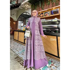 Nisya Dress / New Brukat / Gamis Muslim / DRESS BRUKAT YAYANG DRESS GAMIS PESTA MEWAH CRINKLE MIX BRUKAT DRESS PESTA Fit Wanita Kondangan Lebaran
