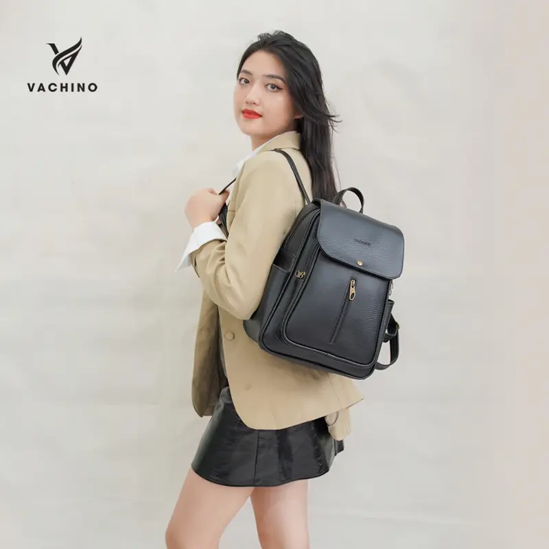 Balo da nữ công sở VACHINO-BG001. Bảo hành 12 tháng, đổi trả miễn phí trong 7 ngày. Đựng được tập A4. Backpack Đeo Vai Backpack Đeo Vai 6