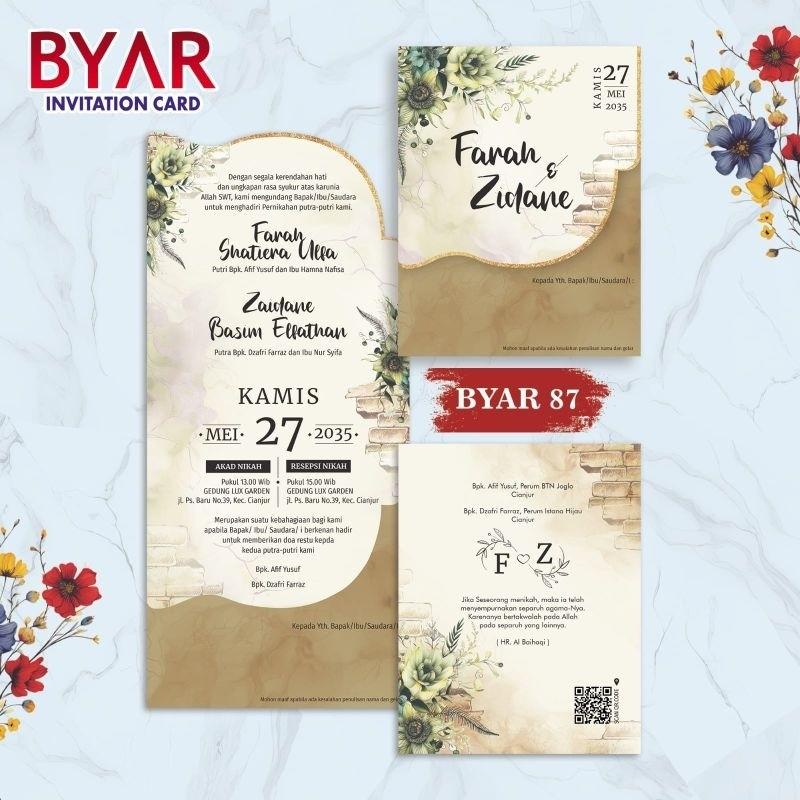 Undangan Pernikahan PROMO Terbatas  BYAR 87 | Paket Lengkap  Elegan Modern Paket Lengkap 100 PCS Gratis Label & Plastik - JanjiKita | Default