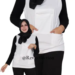 Singlet Dalaman Haji Umroh Kantong 3 Putih Renda Leher & Kantong Resleting Funngsional