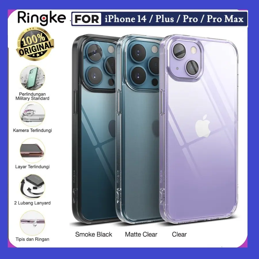 Case Ringke Fusion iPhone 14 Pro Max / 14 Pro / 14 / 13 Series TPU Hybrid Clear Softcase Casing