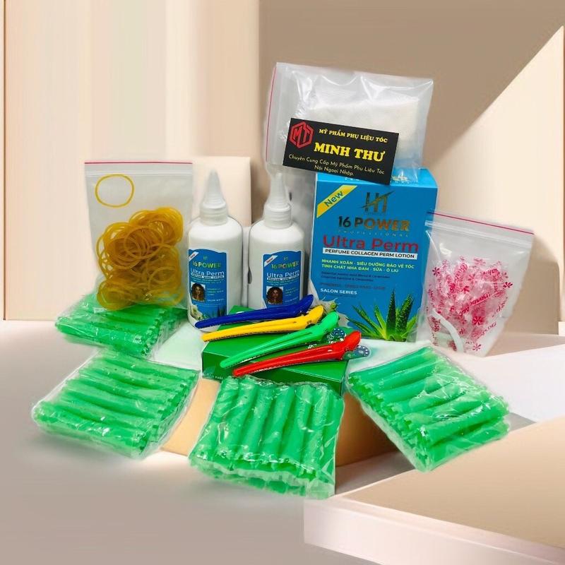 Combo Uốn Xoăn Thích hợp Cho Tóc Nữ Dung Dịch Uốn Lạnh 16 POWER ( 160ml x 2 ) Dụng cụ dùng để Uốn Tại nhà .