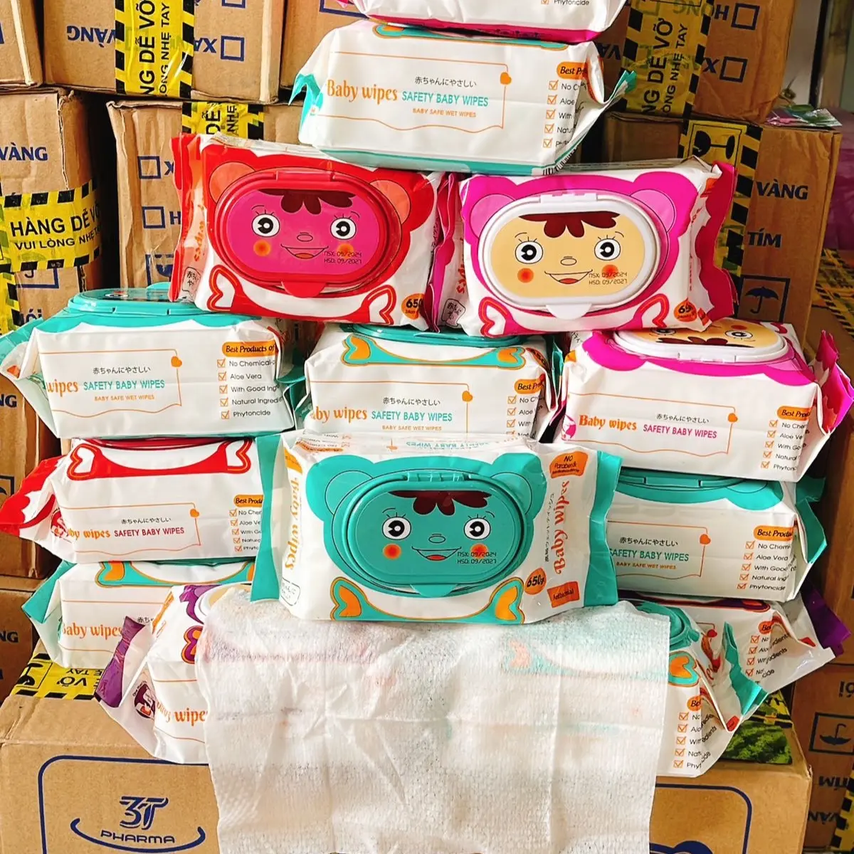[Giá Sĩ Gói 650gr] [Nặng 500g] Thùng 10 Gói Khăn Ướt Baby Wipes Không Mùi, Khổ : 18x25cm Không Cồn - Không Hóa Chất. An Toàn Cho Làn Da Bé . Nặng 500g