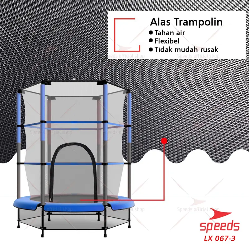 SPEEDS Trampolin Berjaring Pengaman Trampoline Mainan Lompat 55inch 067-3 3