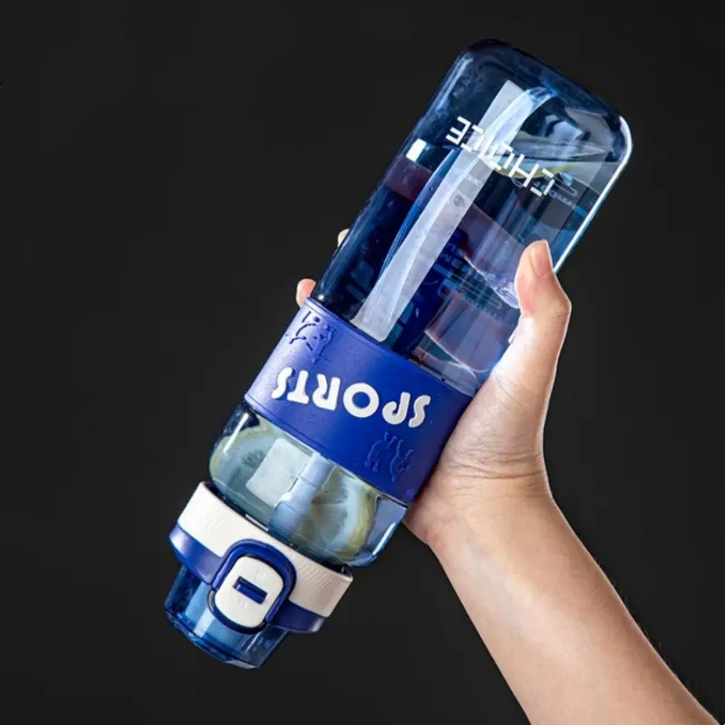 800ML/27oz Square Gradient Water Bottle, 1 Count Leak-proof Seal Water Bottle, Portable Drinking Cup for Outdoor Sports 3