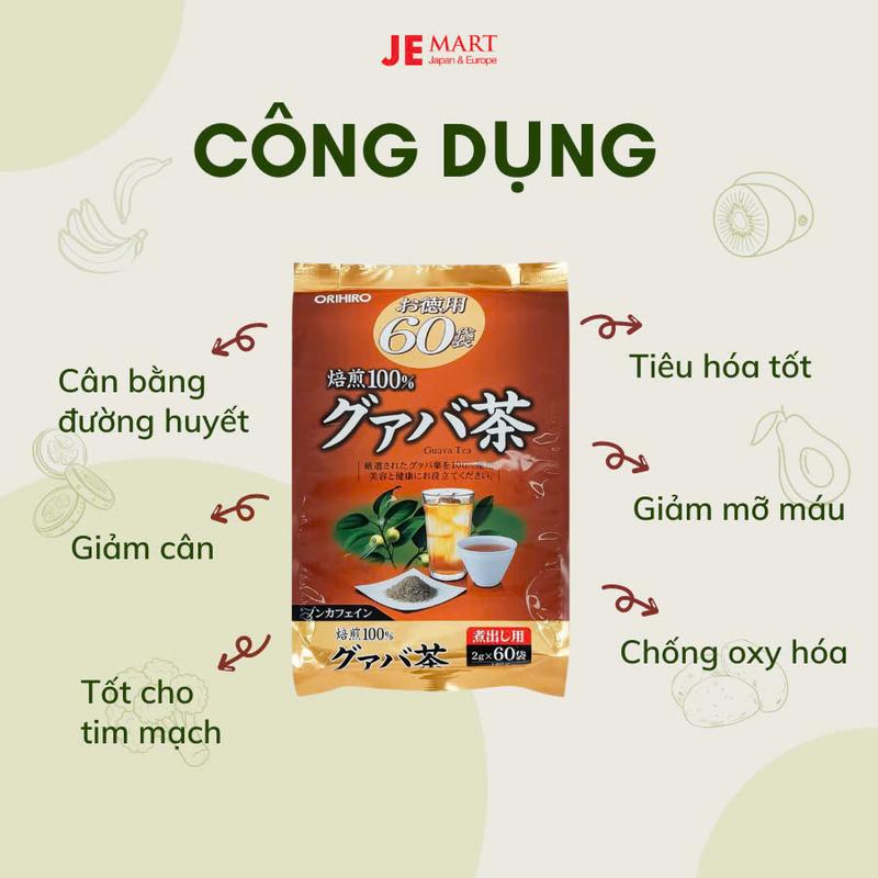 Trà ổi Orihiro Nhật Bản chính hãng, cải thiện tiêu hóa và giúp ngủ ngon - 48 và 60  gói Nước Trà 1