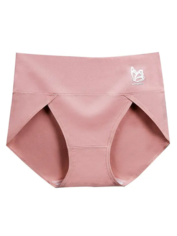 Women's Solid Color High Waist Brief, Soft Comfy Breathable Panty for Daily Wear, Women's Underwear for All Seasons 8