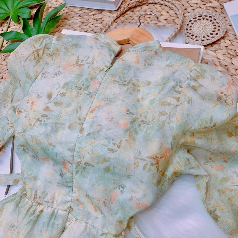 Đầm tiểu thư cổ nơ tay dài. Đầm đi tiệc. Đầm vintage  B314 B483 5