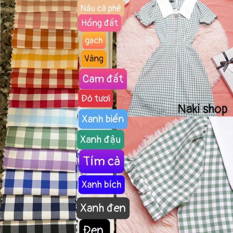 Vải CARO fos kẻ ô dày dặn may đầm váy, đồ công sở, áo sơ mi nam nữ trang trí decor khổ 1m50