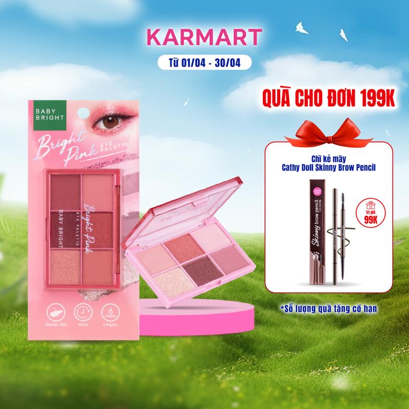 Bảng Phấn Mắt 6 ô màu trong 1 Baby Bright Eye Palette 0.7 g x 6 màu Nữ Cosmetic