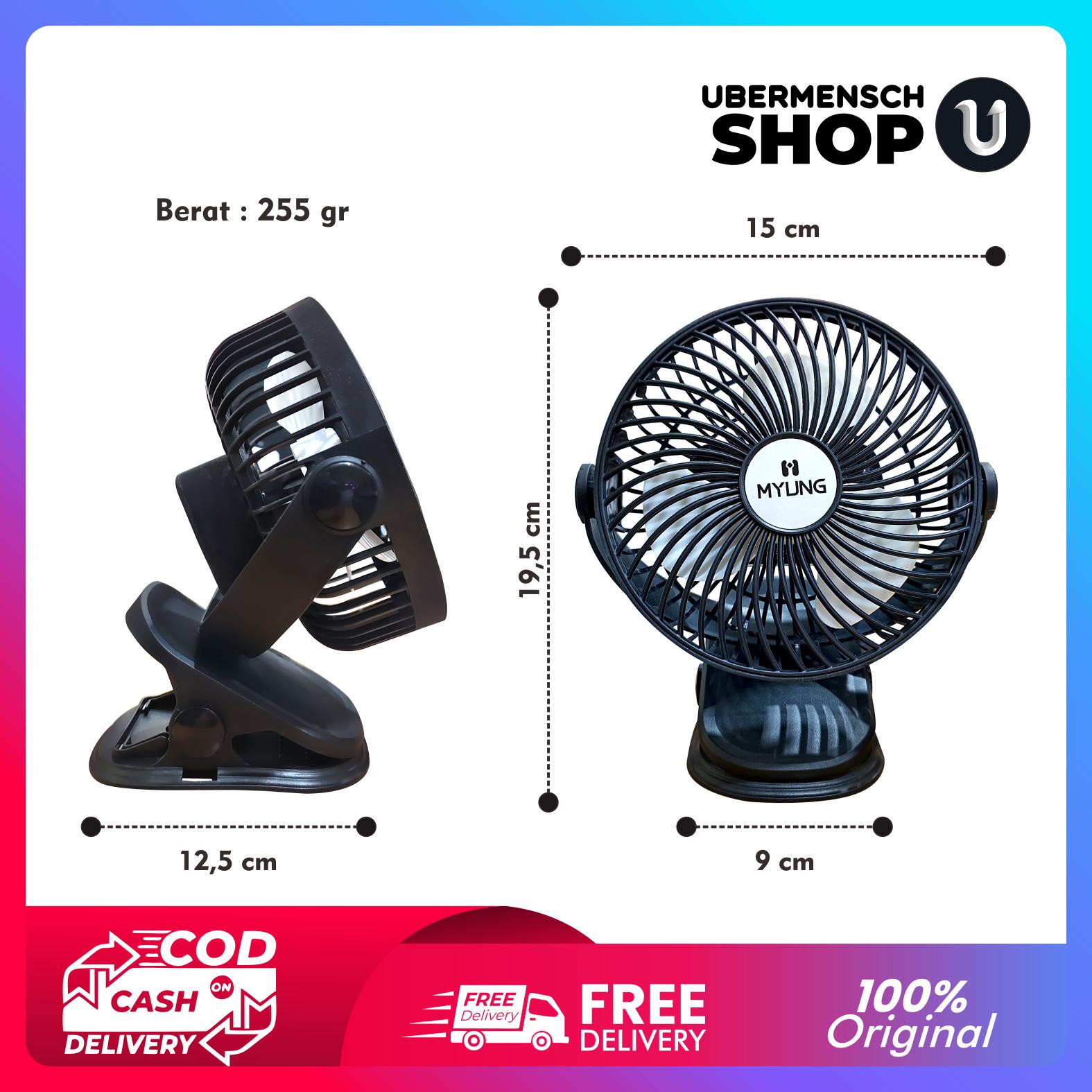 [US] Kipas Angin Jepit Clip Mini Fan Rotating Portabel / Kipas Angin Meja Mini Jepit Portable USB Multifungsi
