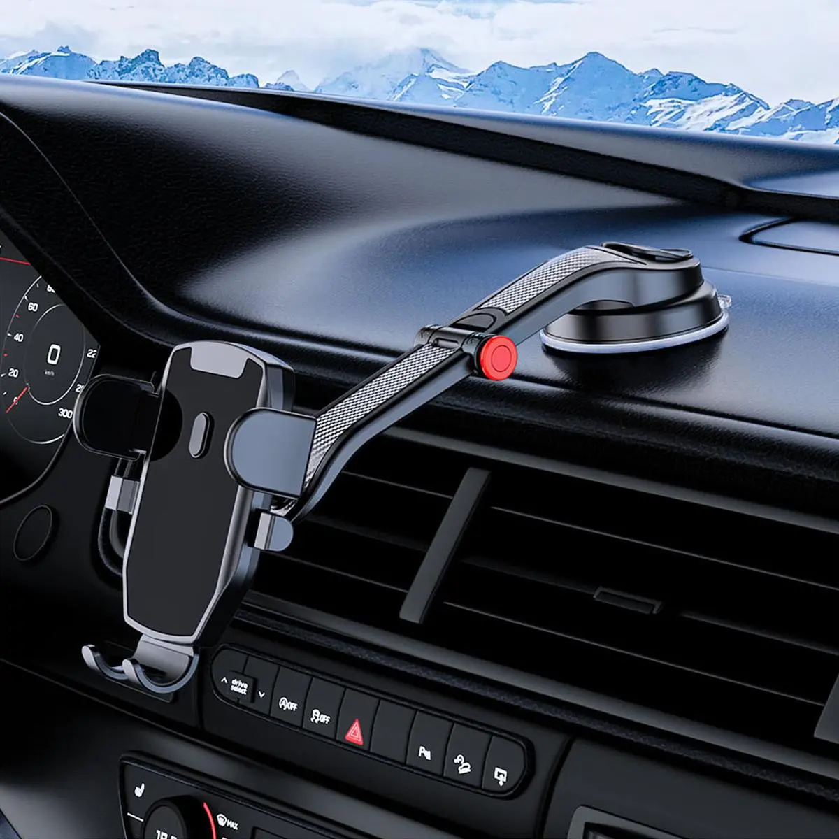 Car Phone Holder, Adjustable Car Phone Holder with Suction Cup, Universal Car Phone Mount for Dashboard, Car Interior Accessories