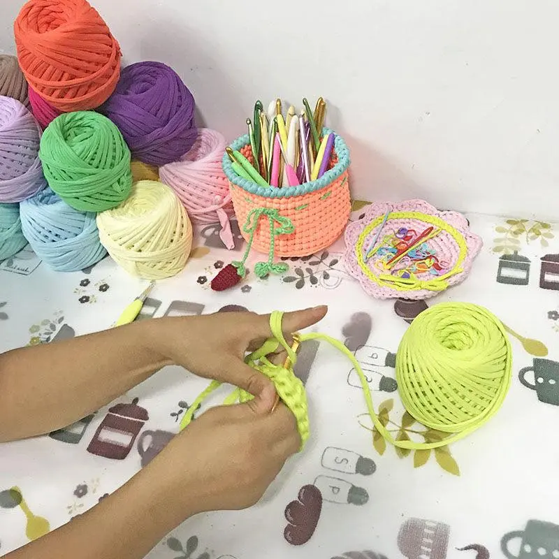 100g Premium Polyester T-shirt Fabric Yarn, 1 Piece Crochet & Knitting Yarn, Ideal for DIY Projects, T-shirts, Slippers & Baskets, Chunky Yarn, Variegated Yarn 7