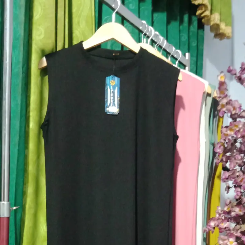 Lyguns Inner Dress Tanpa Lengan Polos PREMIUM Casual Abu Hitam 5
