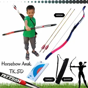 Busur Panah Alat Perlengkapan Panahan Horsebow Tradisional Anak TK SD