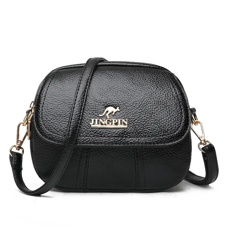 TAS SELEMPANG WANITA 3 RESLETING JINGPIN KULIT HITAM AZADA KECIL KEKINIAN REMAJA CEWEK BATAM TA520B5  PREMIUM KOREA SLING BAG 2
