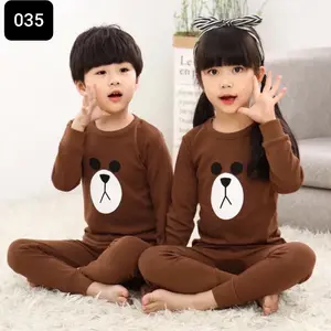 Baju tidur anak perempuan / Setelan anak laki-laki bahan kaos Motif Terbaru / Baju dan  Celana Panjang 035